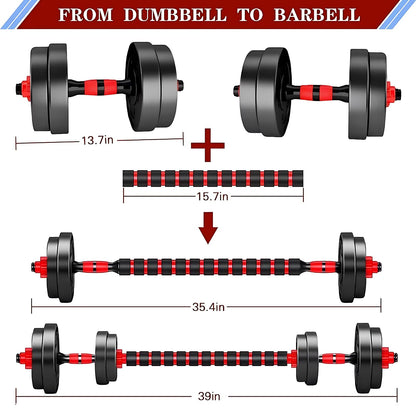 Adjustable-Dumbbells-Sets,Free Weights-Dumbbells Set of 2 Convertible To Barbell A Pair of Lightweight for Home Gym,Women and Men Equipment