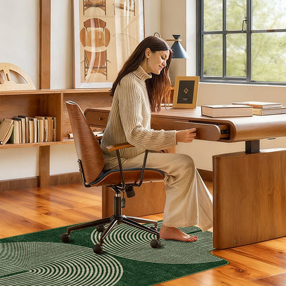 Office Chair Mat for Hardwood Floor & Tile Floor,48"X 60" Heavy Duty Desk Chair Mat for Hard Floors, Under Desk Rug for Rolling Computer Chair,Anti Slip,Low Pile Carpet Protector-Convex Geo Green