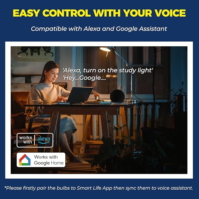 Lightinginside E12 Smart Light Bulbs 50W Equiv., G16.5 RGBCW Candelabra Chandelier Ceiling Fan Smart Bulb Works with Alexa/Google Home/Smart Life, 5W 550LM, 2.4G WiFi Bluetooth Bulb, ETL Listed, 1PC