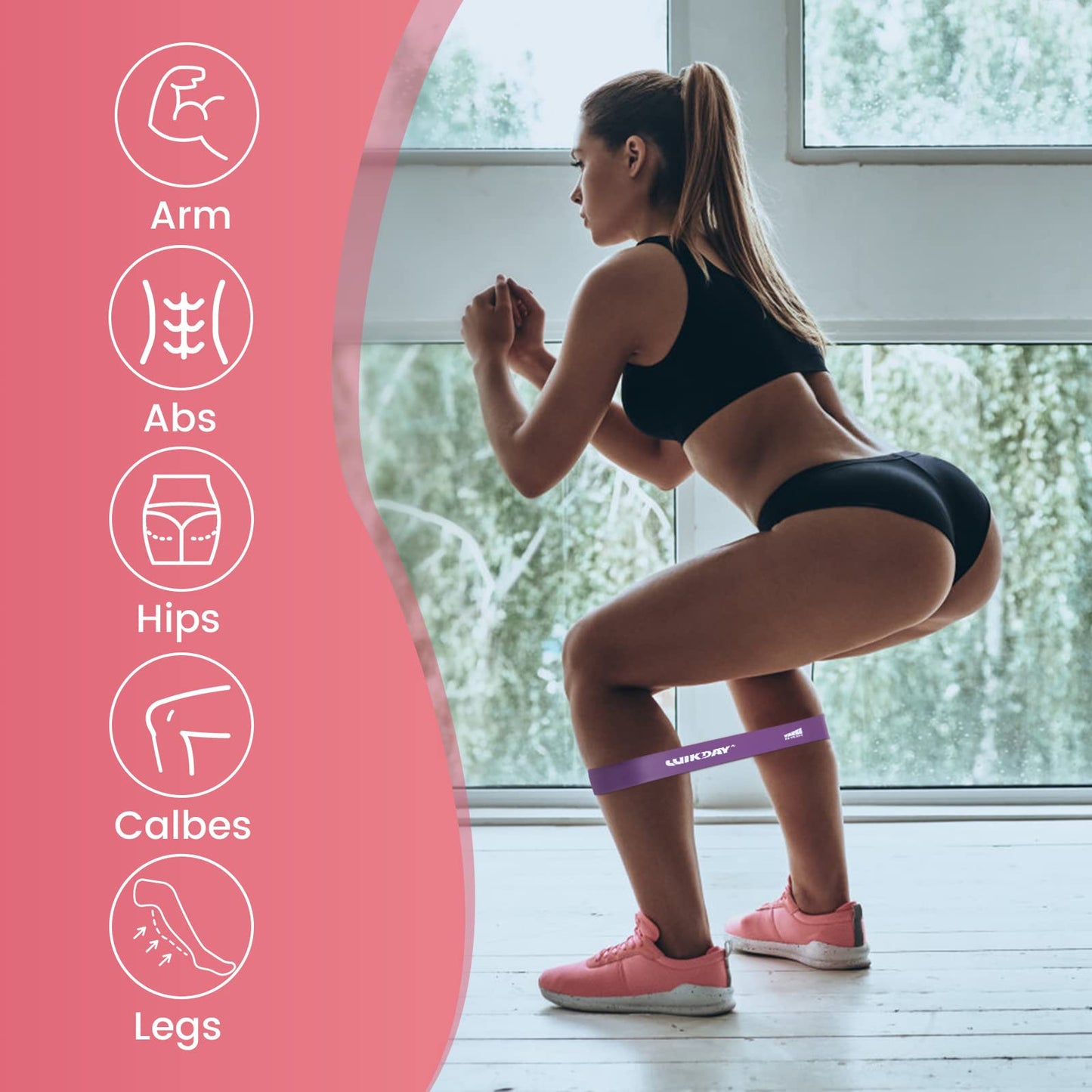 Resistance Bands for Working Out Exercise Loop Bands Workout Bands Set for Men Women Body Stretching, Crossfit Training, Home Workout, Physical Therapy, Booty Legs, Set of 5
