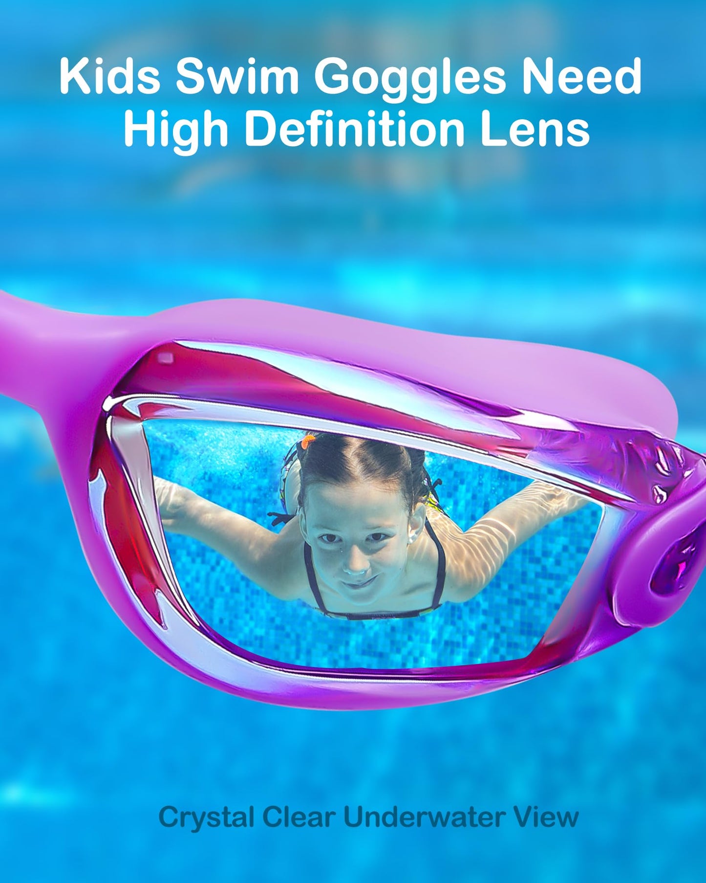 Aegend Swim Goggles for Kids Youth 3-14 Anti-Fog Anti-UV Comfort Fit Goggles for Swimming