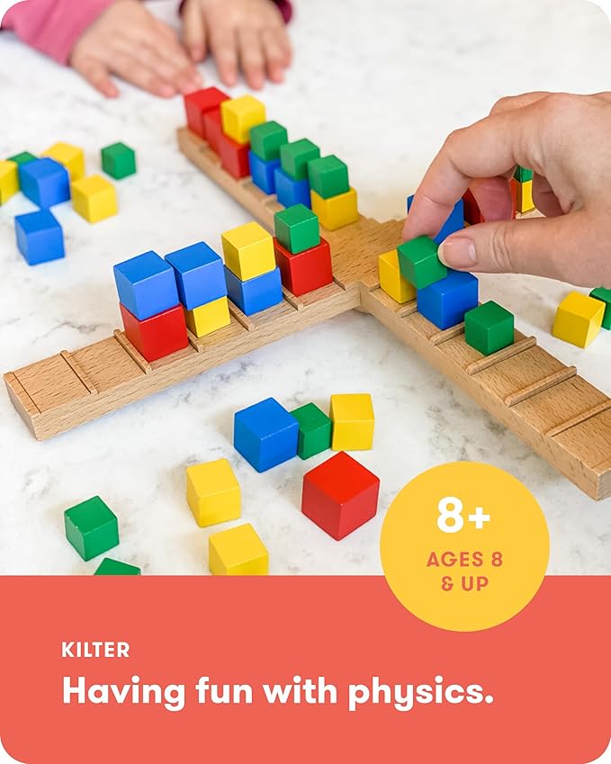SimplyFun Kilter - The Educational Game of Levers &amp Motion - Hilarious Family Fun with an Introduction to Physics &amp Predicting Outcomes - Kids Game - 2 to 4 Players - Ages 8 &amp Up
