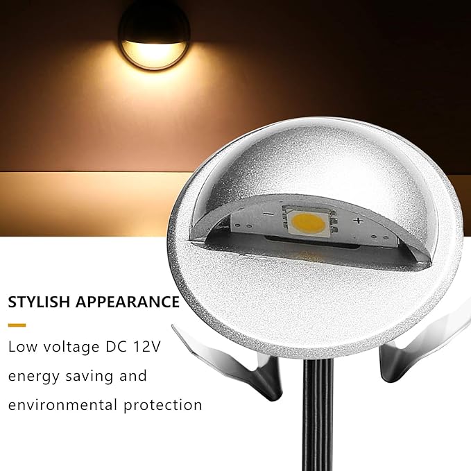 30 Pack LED Stair Lights Kit Low Voltage Landscape Lights Waterproof IP65 Outdoor 1-2/5" Recessed Wood LED Deck Lighting Yard Garden Patio Step Landscape Pathway Decor Lamps, Warm White