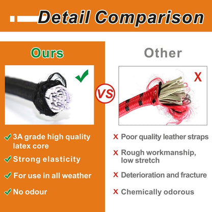 BEXSLE 8 Pcs 24in Bungee Cords with Carabiner Hooks Heavy Duty, Outdoor Black Bungee Straps, Strong Industrial Grade Elastic Bungee Rope for Securing Tarps, Luggage, Tents，Bikes or Garden Tidying