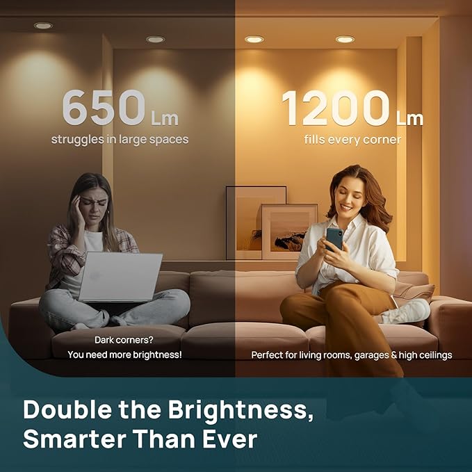 Linkind Matter Smart Light Bulb,1200LM 85W BR30 Smart Flood Light Bulbs Work with Alexa, Apple Home, Google Home, RGBTW Recessed Color Changing Bulbs E26, 2.4GHz Only WiFi Light Bulbs LED, 6Pack