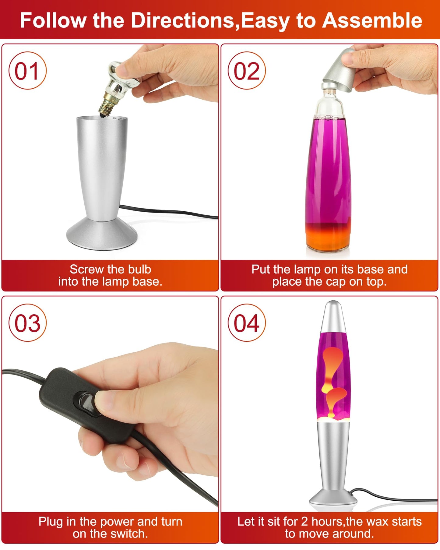 Eadaiylon Pink LED Motion Lamp for Adults and Kids, Liquid Motion Lamps with Yellow Wax Flows, Nigh Light Lamp Home Office Room Decor Great Gift for Women and Girls