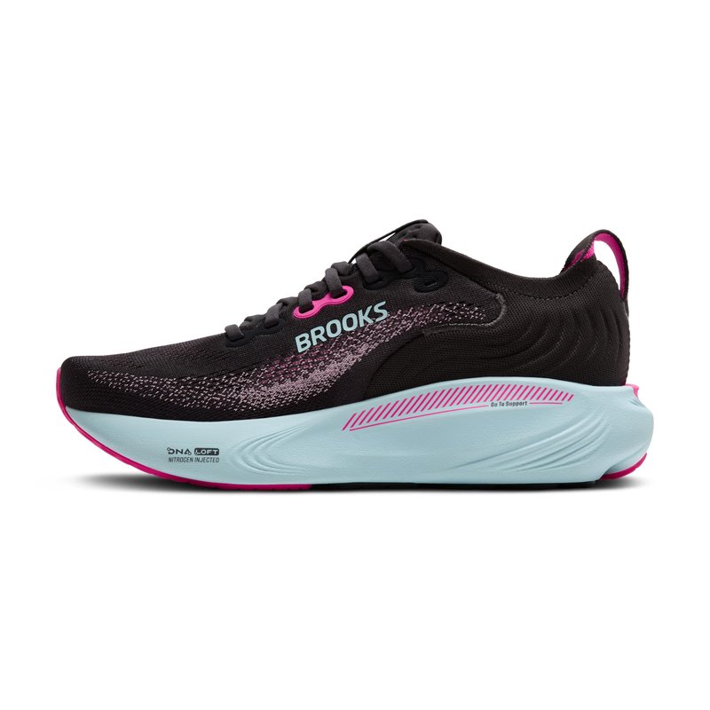 Brooks Women’s Adrenaline GTS 25 Supportive Running & Walking Shoe - Black/Cyber Pink/Iced Aqua - 10.5 Medium