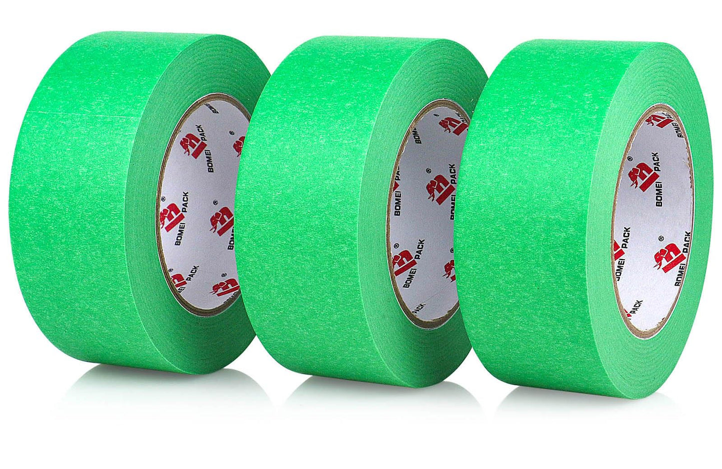 BOMEI PACK Green Painters Tape 2 inch Wide, 3 Rolls Green Masking Tape 2 inch x 60 Yards (180 Total Yards) Residue-Free Painting Tape for Labeling, DIY Crafting, Decoration and School Projects