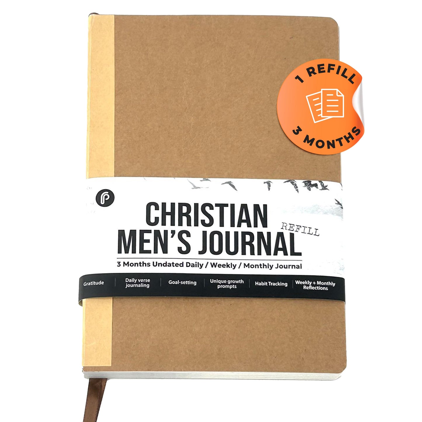 Prazoli Christian Bible Prayer Journal For MEN 3-Month Refill - Study Scripture Notebook & Planner Daily Devotional Undated | Religious Jesus Faith Gifts for Graduation, Pastor Baptism & Church