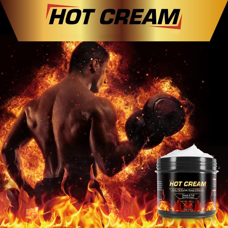 FANSHI Hot Sweat Cream – Natural Workout Enhancer for Muscle Warm-Up & Skin Tightening – Supports Sweat & Circulation – for Women & Men – Belly, Thighs, Arms, 4fl.oz