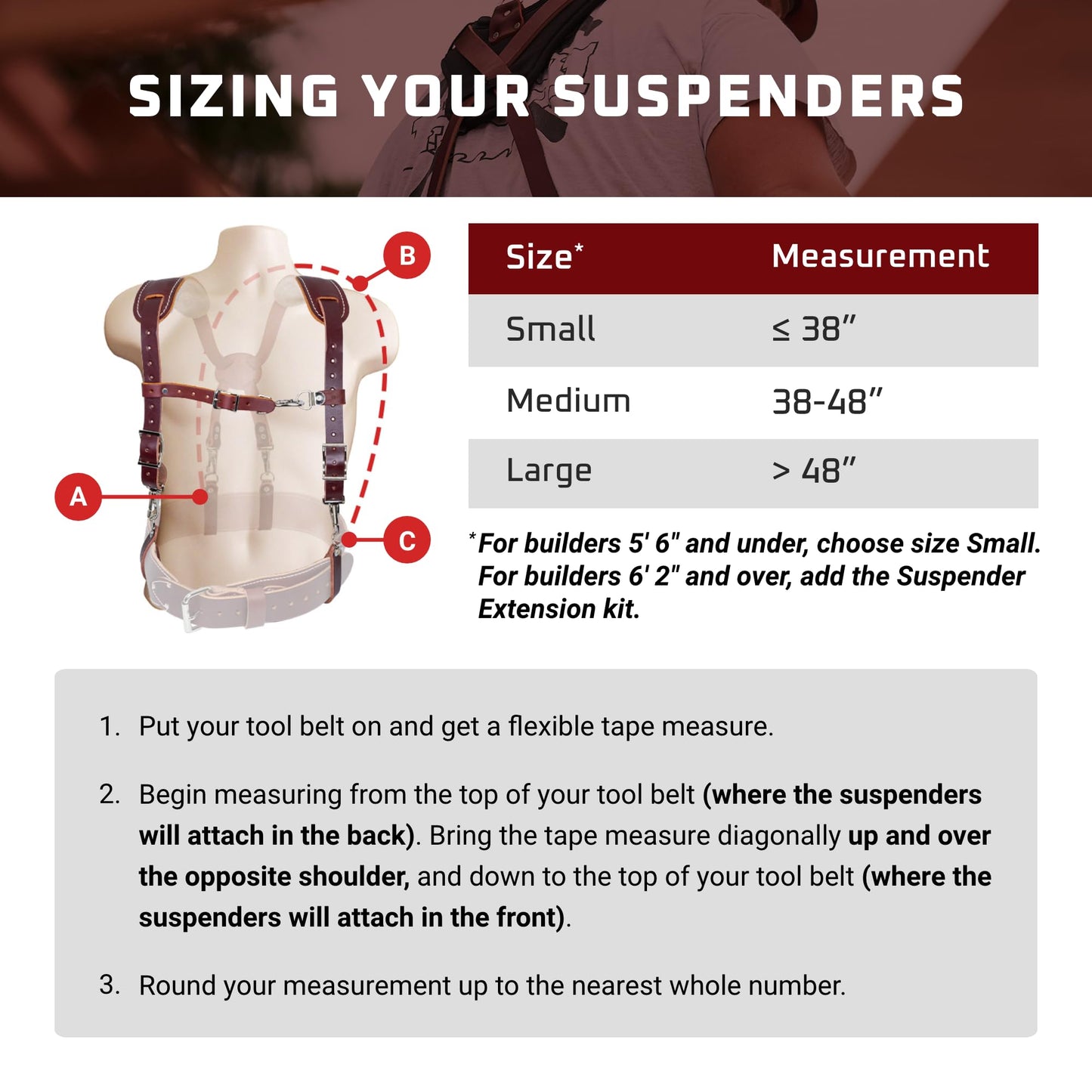 Occidental Leather Stronghold Suspension System - Comfortable, Secure Fit - Includes Convenient Pockets - One Size Fits Most - Made in USA