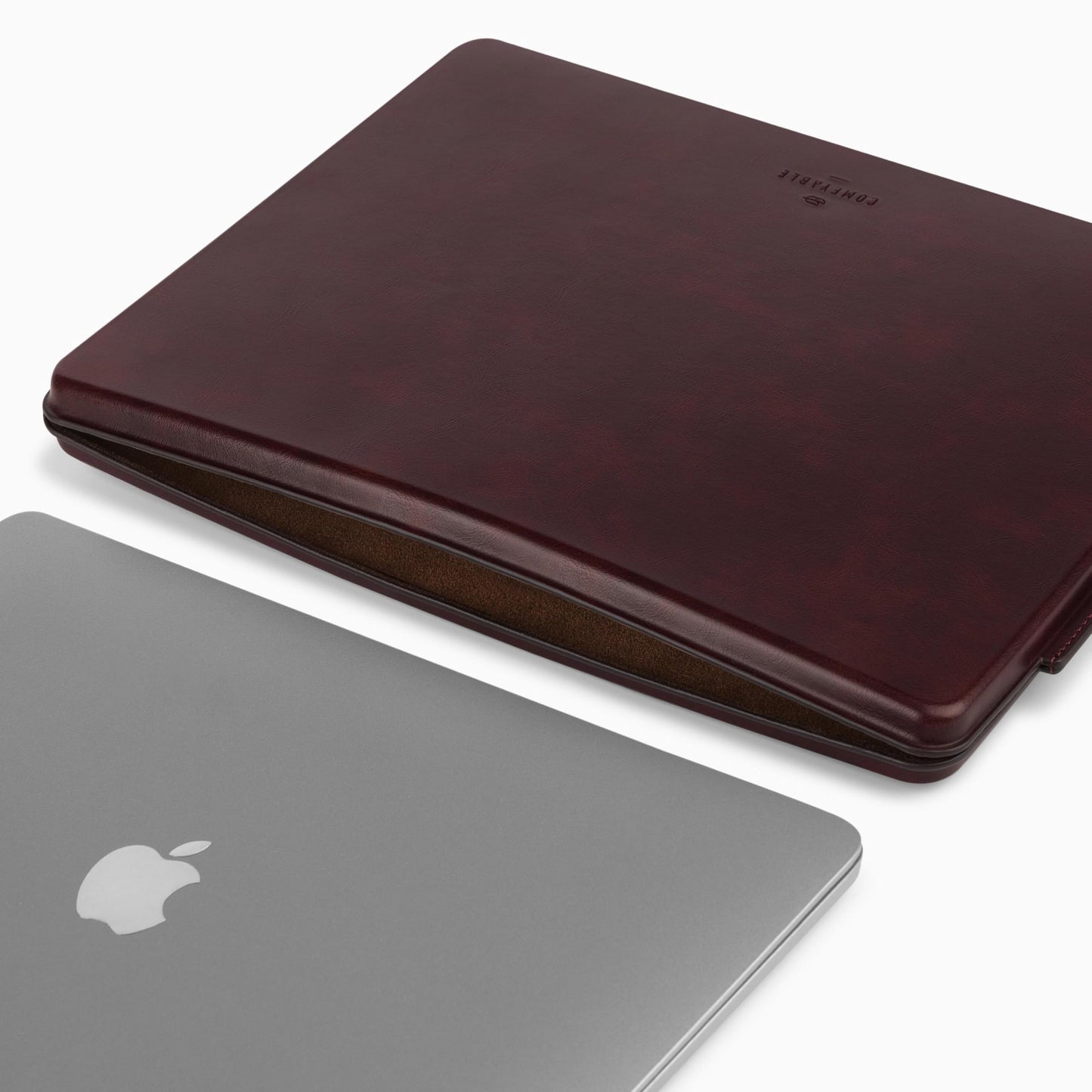 Comfyable 13 Inch Faux Leather Laptop Sleeve Case, Slim Protective Laptop Cover Compatible with MacBook Air M5 2026 & MacBook Pro M2 M1 2022, Berry Brown