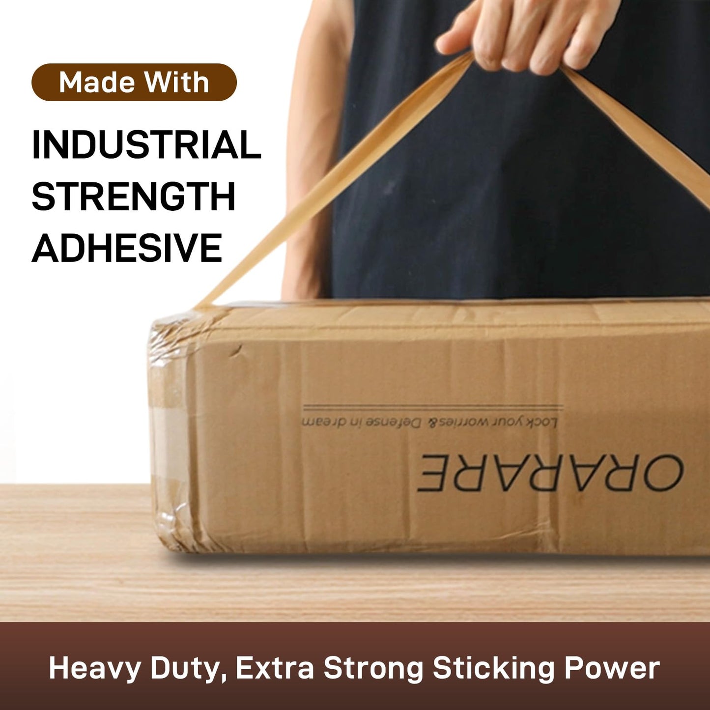 2Inch Brown Packing Tape, 2.0 Mils 110 Yards - High Tensile Strength for Shipping, Moving Boxes Sealing & Packaging, Superior Hold and Tear Resistance
