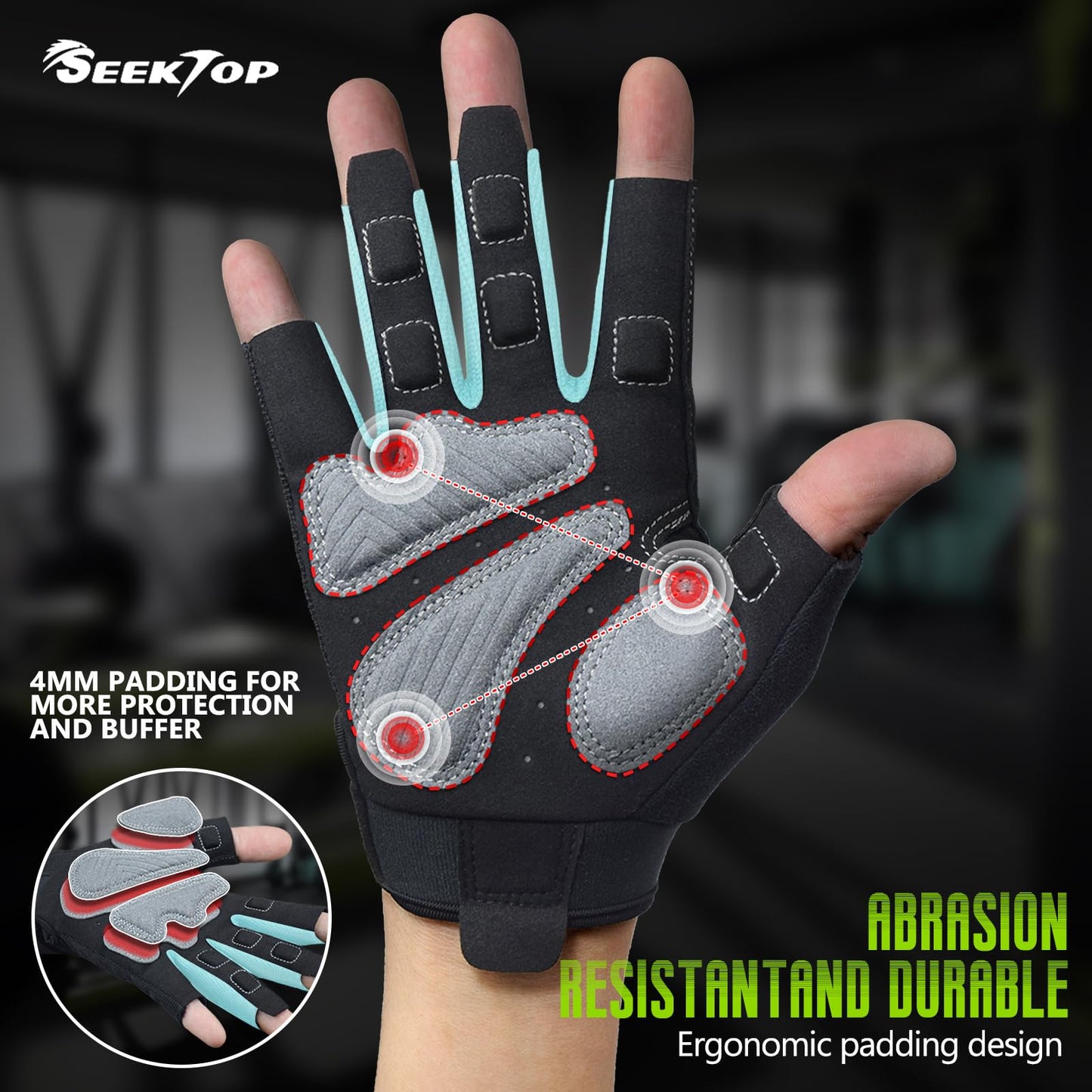 Seektop Workout Gloves for Men and Women, Weight Lifting Gloves with Full Protection, Excellent Grip, Gym, Breathable Exercise Gloves for Weightlifting, Fitness, Training