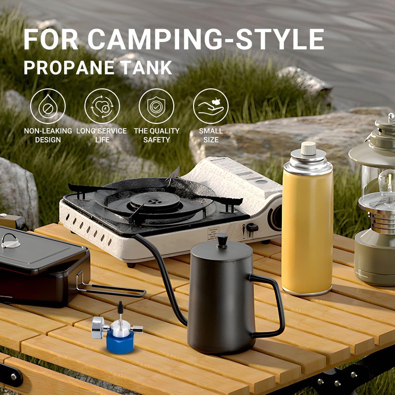 Airsoft Propane Filling Adapter with Pressure Gauges and Thimble Protective Cover for Green Gas Propane Camping Tank-Reusable Non Leaking Gas Refill Adapter Cans Tank Coupler for Outdoor Hiking
