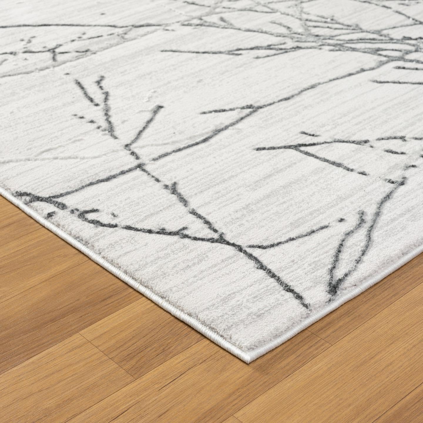 LUXE WEAVERS Modern Abstract Nature Cream Gray 4x6 Area Rug, Non-Shedding Carpet