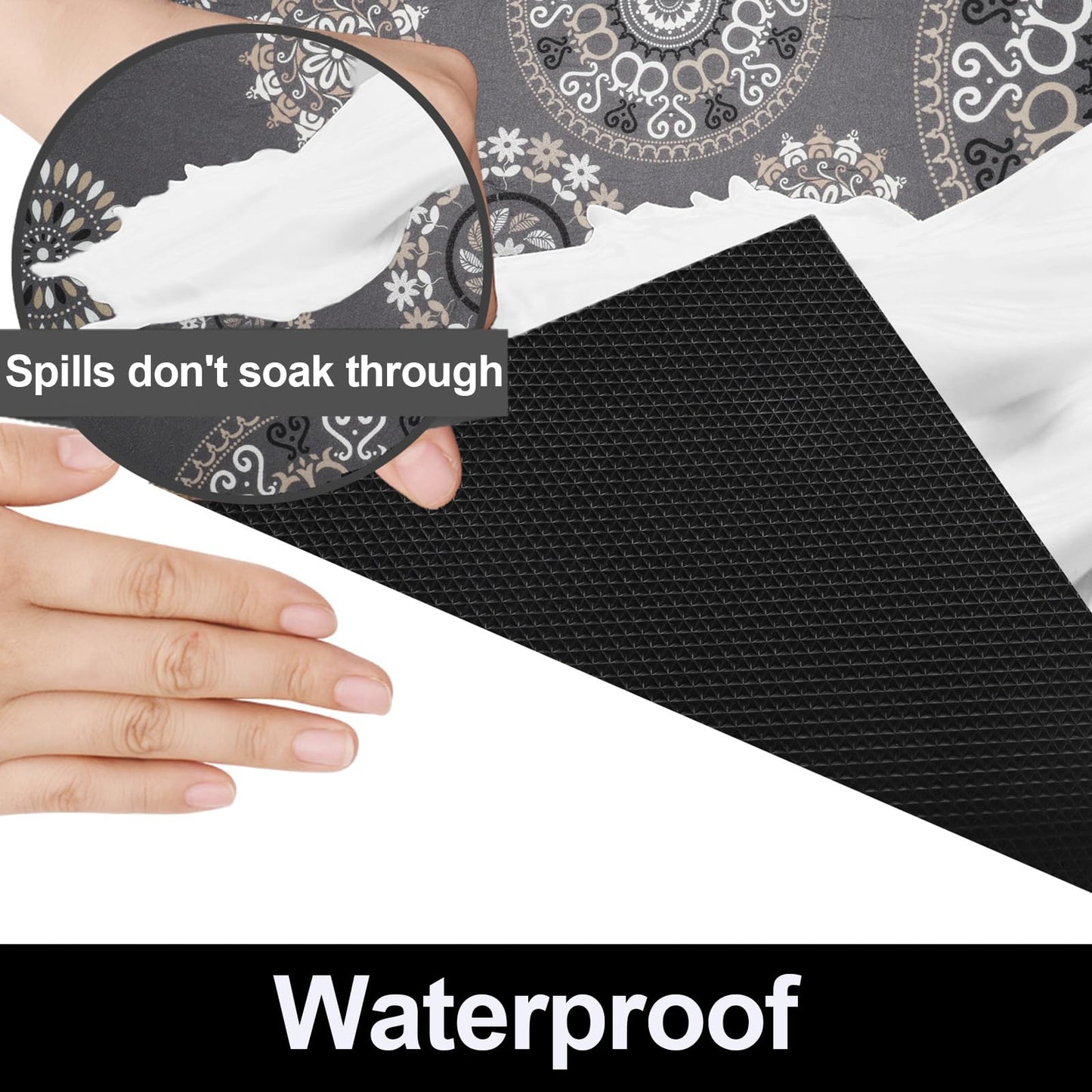 AiBOB Waterproof Under Sink Mat, Absorbent Quick Dry Sink Liners Protect Cabinets, Durable Shelf Liners, Slip Resistant and Non-Adhesive, 24X36, Multi