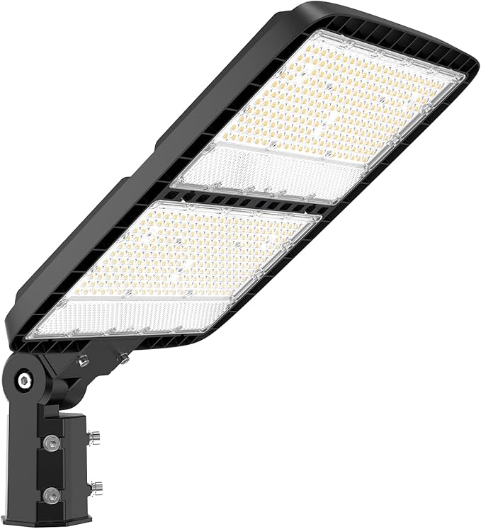 400W LED Parking Lot Light Slip Fitter Mount with Dusk to Dawn Photocell 110V/120V Pole Flood Lights 5000K Street Light IP65 Waterproof Commercial Area Lighting for Parking Lot, Stadium