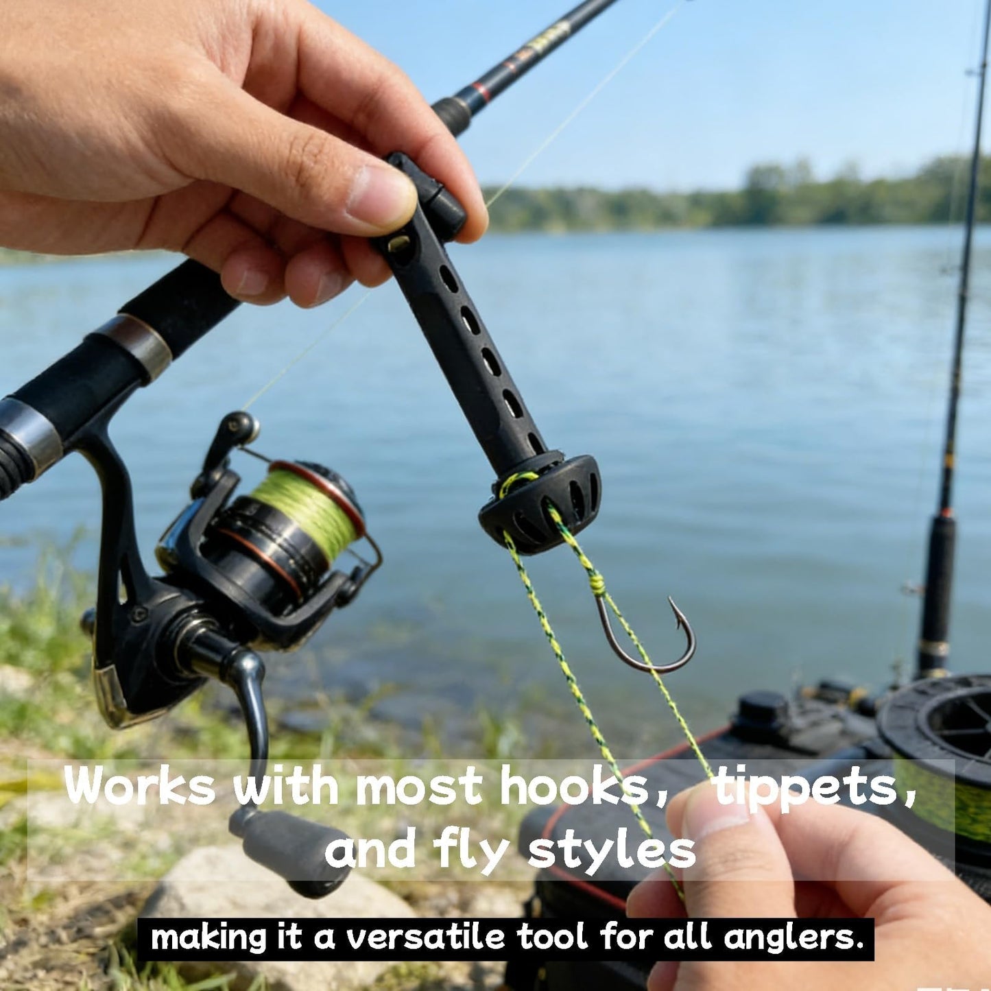 Fly Roost Magnetic Fly Threader, Flys Threader Fishing Anglers Tippet Threaders, Universal Knot Helper Knot Assist for Threading Hooks, Fish Accessory to Easily Rig Small Flies Tippet on Water (2pcs)