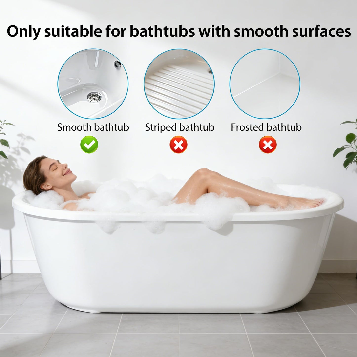 Bubble Mat for Bathtub – Bubble Bath Mat Tub Spa Massager with Adjustable 3-Speed Hydrotherapy Jets, Secure Non-Slip Suction Cups & Ultra-Quiet Motor – Portable, Luxurious Home Spa