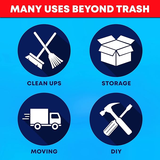 Veska 55 Gallon Trash Bags Heavy Duty, 55-60 Gallon Trash Bags Large Black