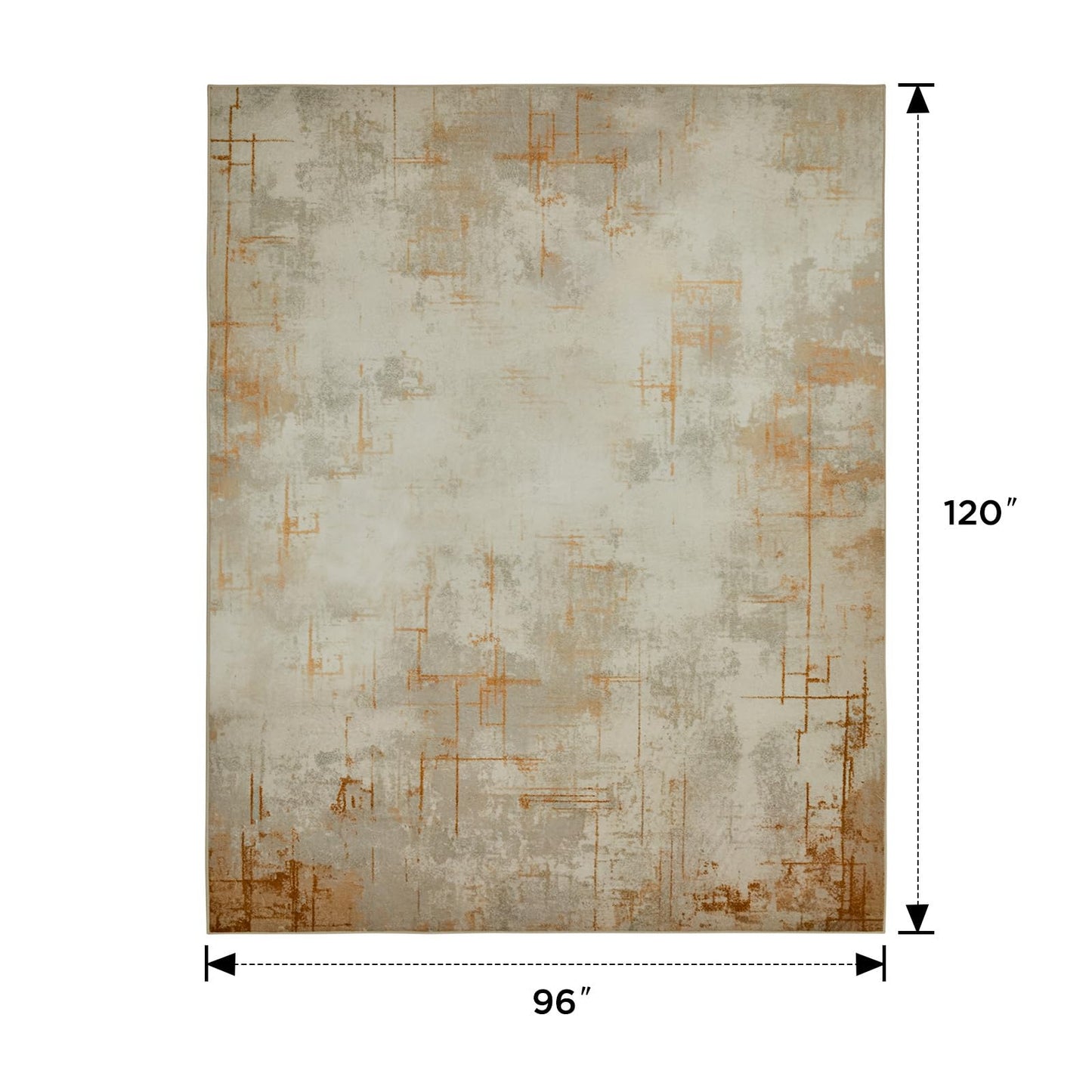 Joydeco 8x10 Area Rugs for Living Room, Washable Modern Abstract Non Slip Soft Rug, Low Pile Carpet for Bedroom, Dining Room, Home Office, Pet & Child Friendly, Light Brown & White & Beige