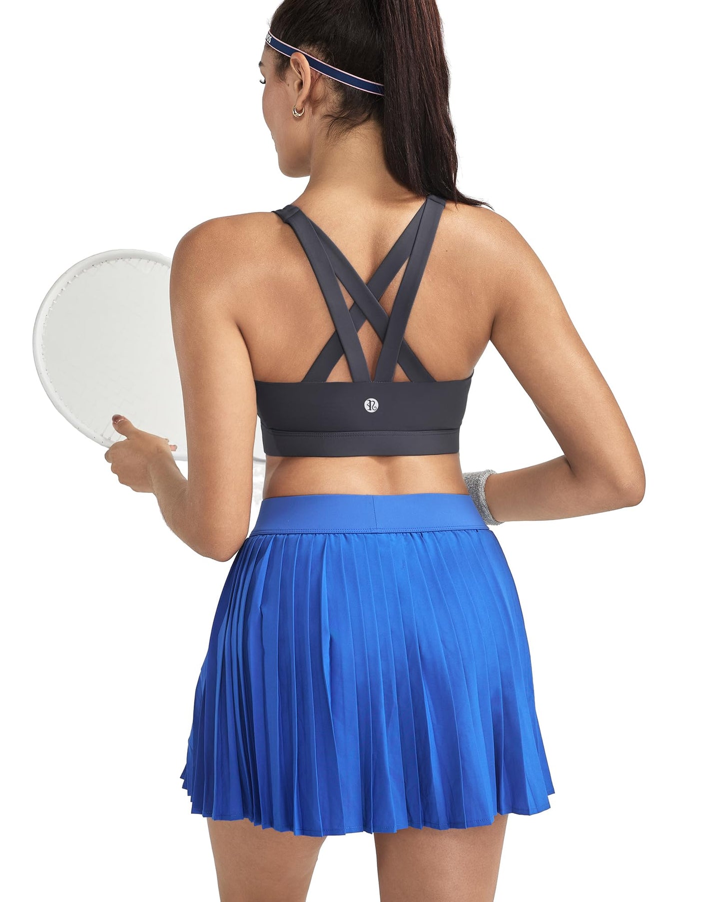 RUNNING GIRL Sports Bra for Women, Criss-Cross Back Padded Strappy Sports Bras Medium Support Yoga Bra with Removable Cups