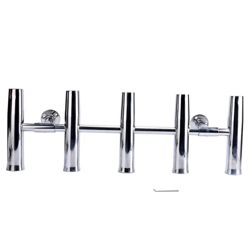 Amarine Made 5 Tube Adjustable Stainless Rocket Launcher Rod Holders , Can Be Rotated 360 Deg