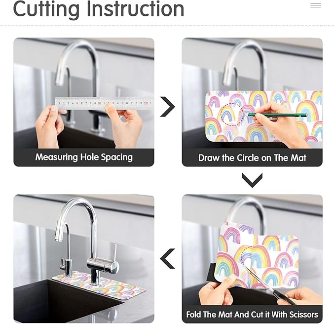 Kitchen Sink Splash Guard 2 PCS 30 Inch Sink Faucet Mat Splash Guard
