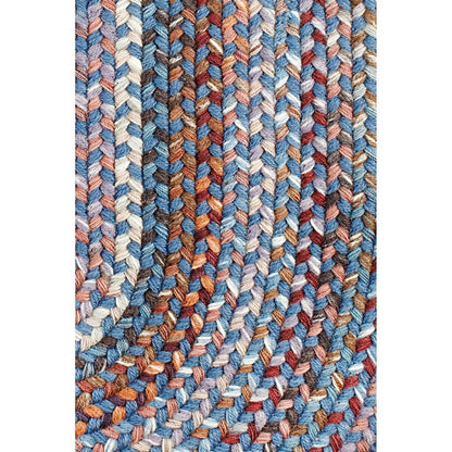 Super Area Rugs Premium Wool Braided Rug - Soft & Reversible Woven Rug- Made in USA - Blue, 3' X 5'