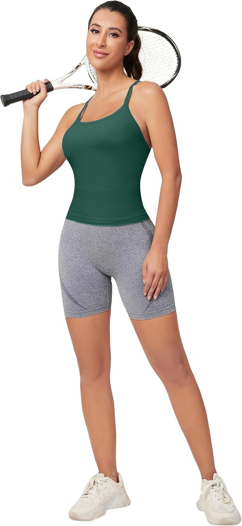 Workout Tank Tops for Women - Built-In Bra, Sleeveless Racerback Athletic Yoga Shirt | Comfortable & Stylish