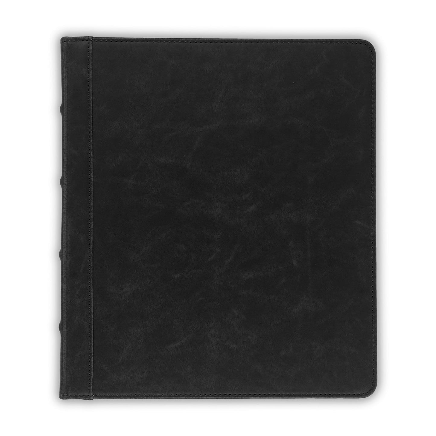 Samsill Vintage Leather 3 Ring Binder 0.5 Inch Round Ring (Holds 100 Sheets), 8.5 x 11 Inch Documents, Professional Organizer, Planner, Notebook, Black