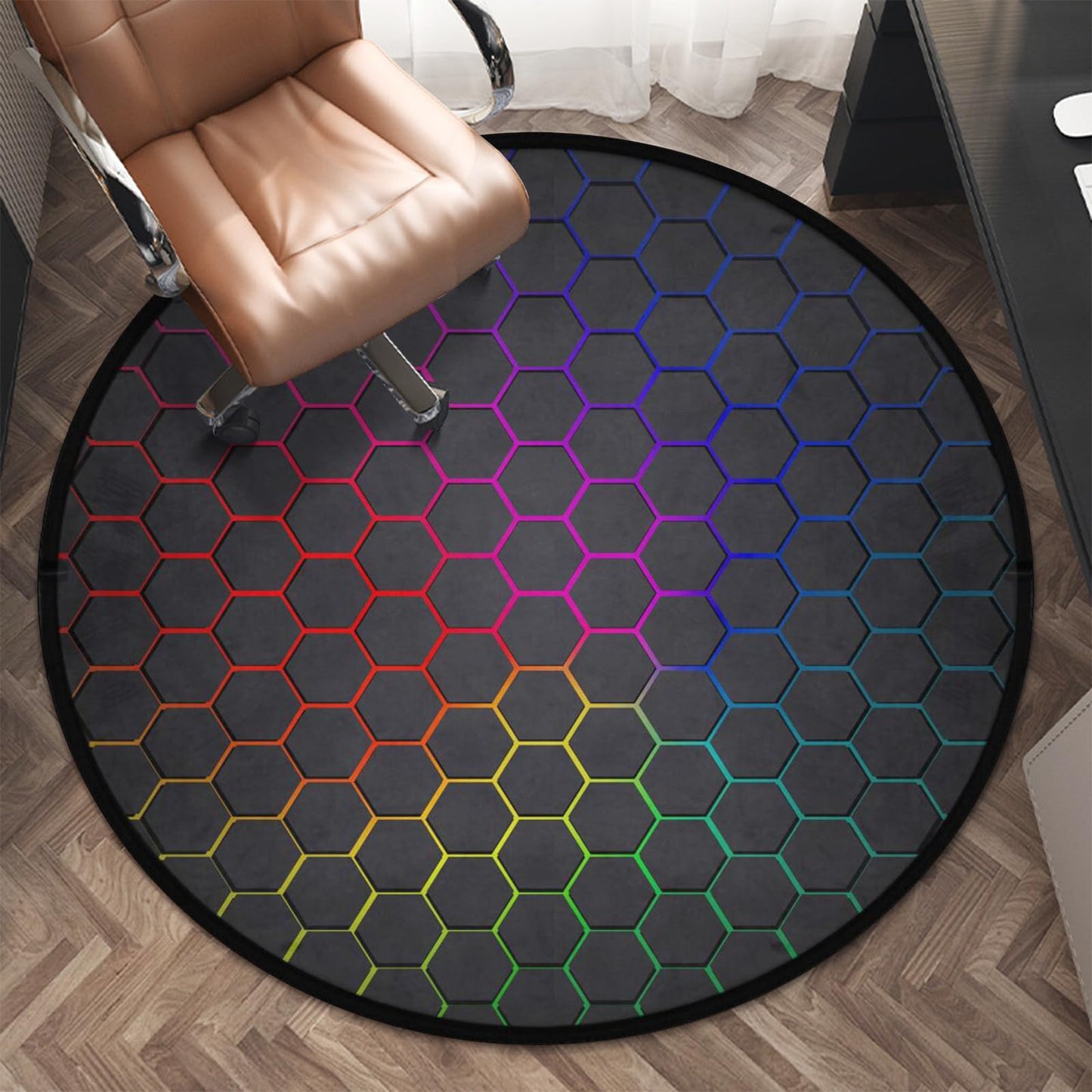 keepcute Gaming Chair Mat 47inch for Hardwood Floor Anti-Slip Office Chair Mat for Hard Floor Carpet Mat Computer Desk Mat Floor Protector for Office Gaming Room 4 ft