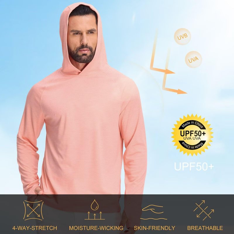 M MAELREG Hoodies for Men Golf Athletic Texture Sweatshirts Feather Weight Dry Fit Performance Midlayer Mens Hoodies Pullover