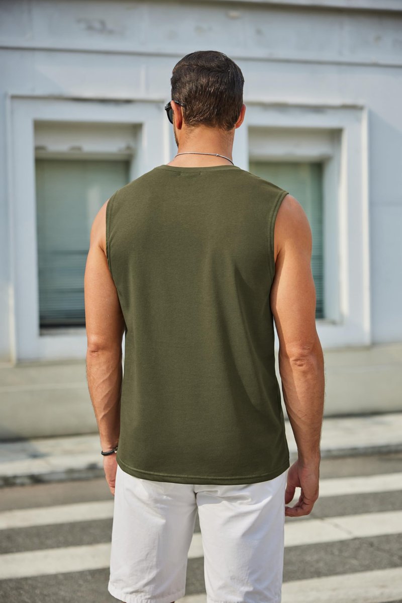 COOFANDY Sleeveless Workout Shirts for Men Cotton 3 Pack Summer Casual Tank Tops Plain Cut Off Muscle Tee Light Grey XL