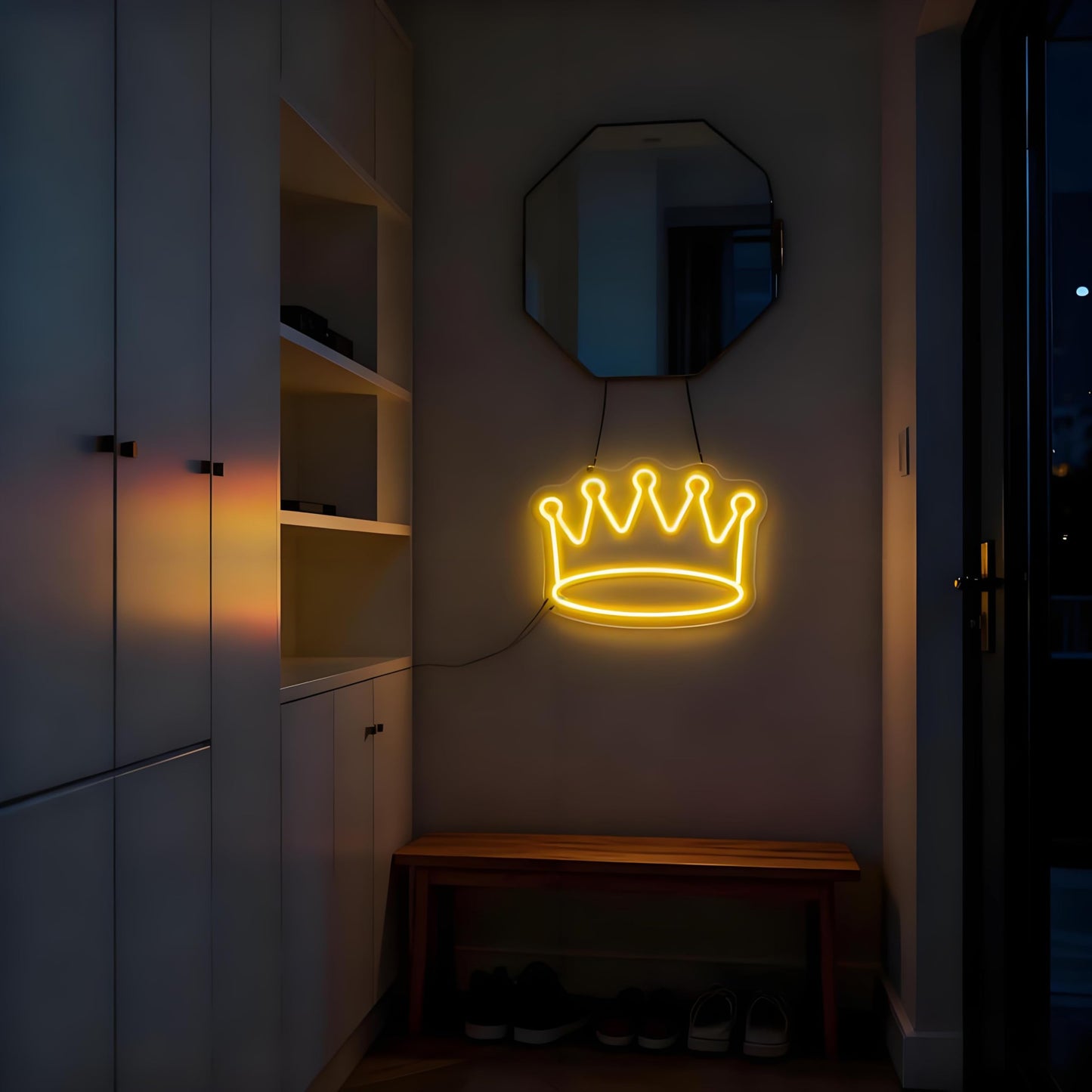 Neonawall Crown Neon Sign for Wall Decor Royal Light Up Business Led Sign Birthday Party Gift Led Decorative Night Signs Room Decorations Christmas Party Gift for Friend Family Girls Boys Home Bedroom