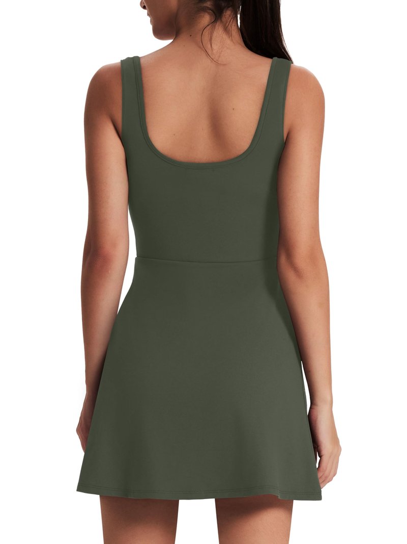 OFEEFAN Womens Athletic Dress Tennis Golf Bodycon Workout Active Skort Summer Clothes Casual Graduation Concert Date Spring Outfits Dark Green S