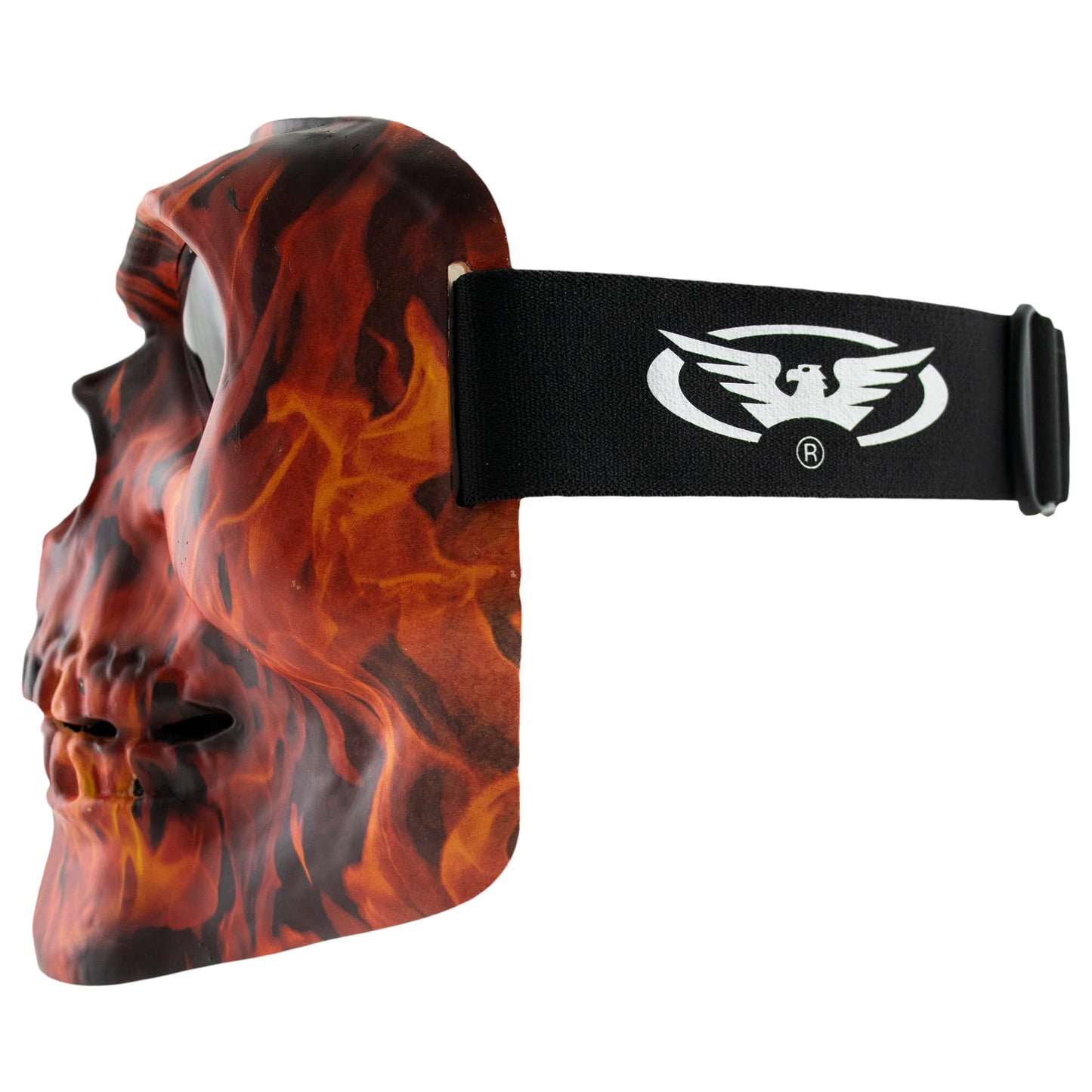 Global Vision Skull Mask Motorcycle Full Face Coverage Riding Goggles Matte Flame w/Smoke Lenses