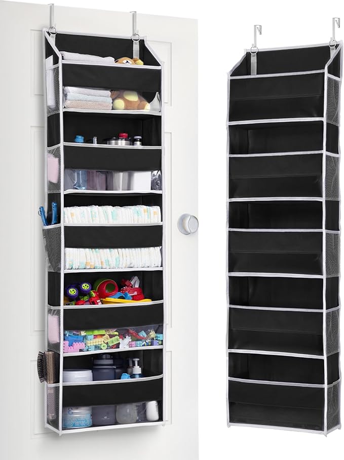 ULG 1 Pack Over The Door Organizer – 5 Shelf Door Organizer Hanging & 10 Side