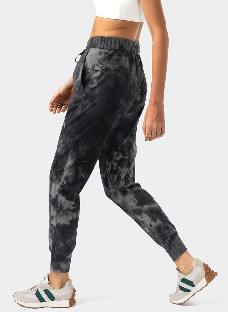 SANTINY Women's Joggers Pants Pockets Drawstring Running Sweatpants for Women Lounge Workout Jogging(Tie Dye Black_M)