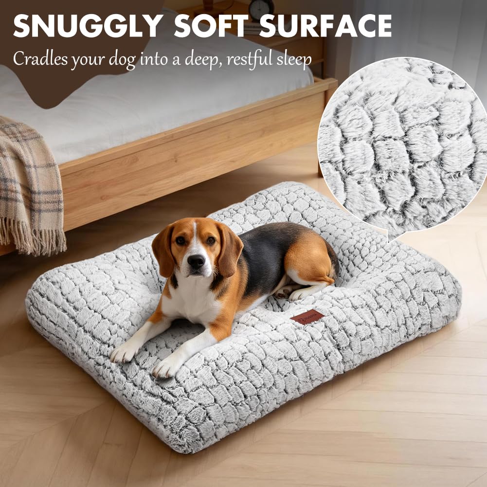Dog Bed Crate Pad - Soft Fluffy Pet Cushion Mat for Small Dogs, Anti-Slip Comfy Kennel Pad for Puppy Crates