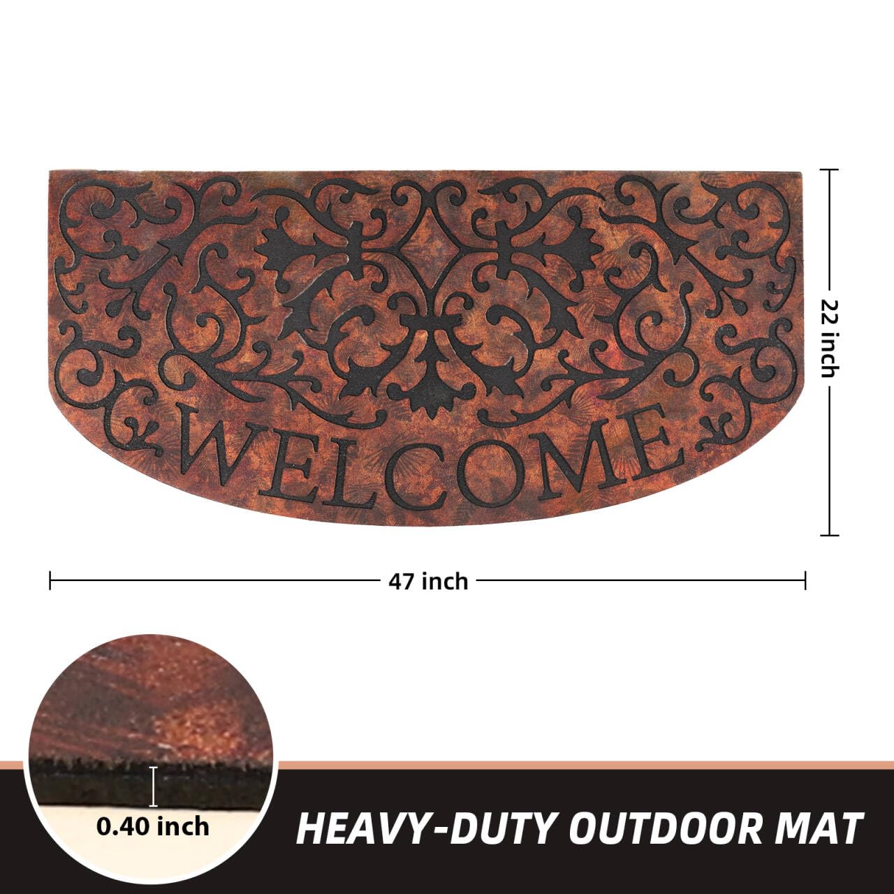 MTOUOCK Large 47"x 22" Heavy Duty Welcome Mats Outdoor with Non-Slip Rubber Backing - Durable Outdoor Door Mat for Front Door Entrance, Garage, Patio & High Traffic Areas（Welcome Mat Style 2）