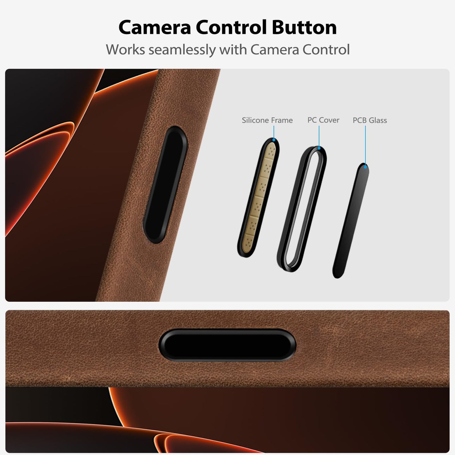 Belemay Handcrafted Crazy Horse Leather Case for iPhone 17 Pro, Compatible with MagSafe, Vintage Aesthetic, Two-Tone Effect, Unique Patina, Camera Control Button, Metal Buttons (6.3"), Vintage Brown