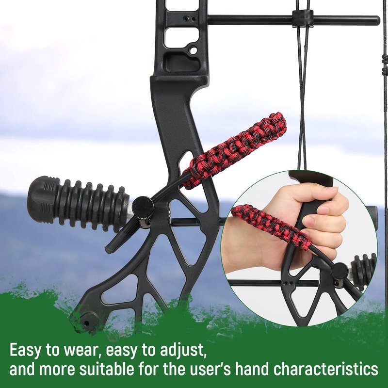 TOPARCHERY Compound Bow Wrist Sling Adjustable Bow Wrist Strap for Archery Hunting Fishing Target Shooting Accessories (Black)