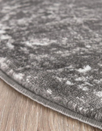 Unique Loom Sofia Collection Area Rug - Casino (4' 1" x 6' 1" Oval, Dark Gray/ Ivory)