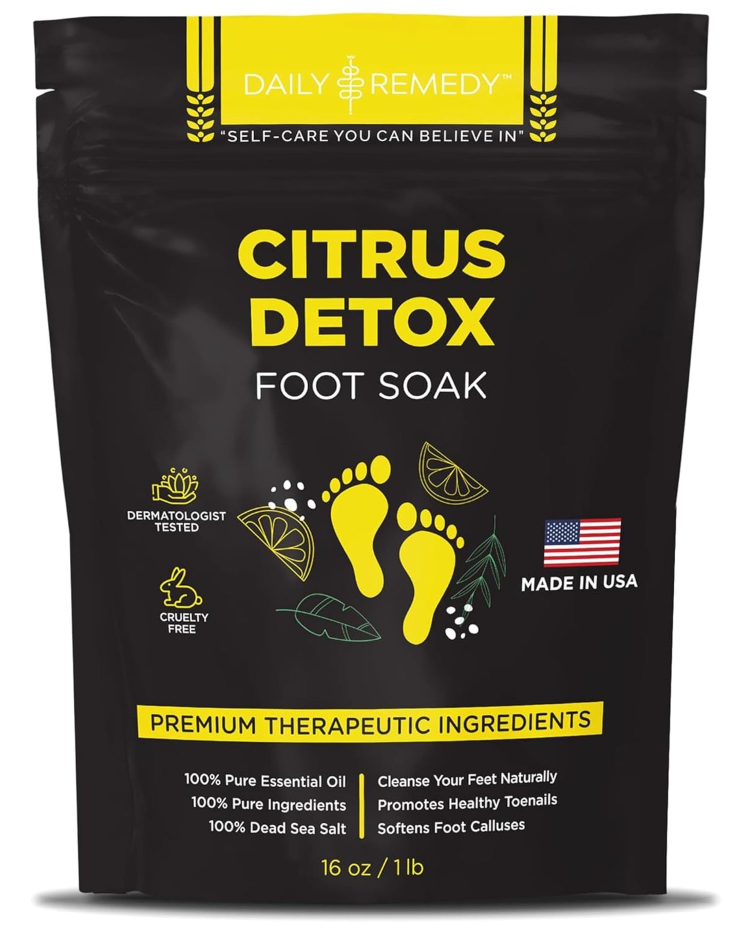 Tea Tree Oil Foot Soak with Epsom Salt - Made in USA - 16 Ounces