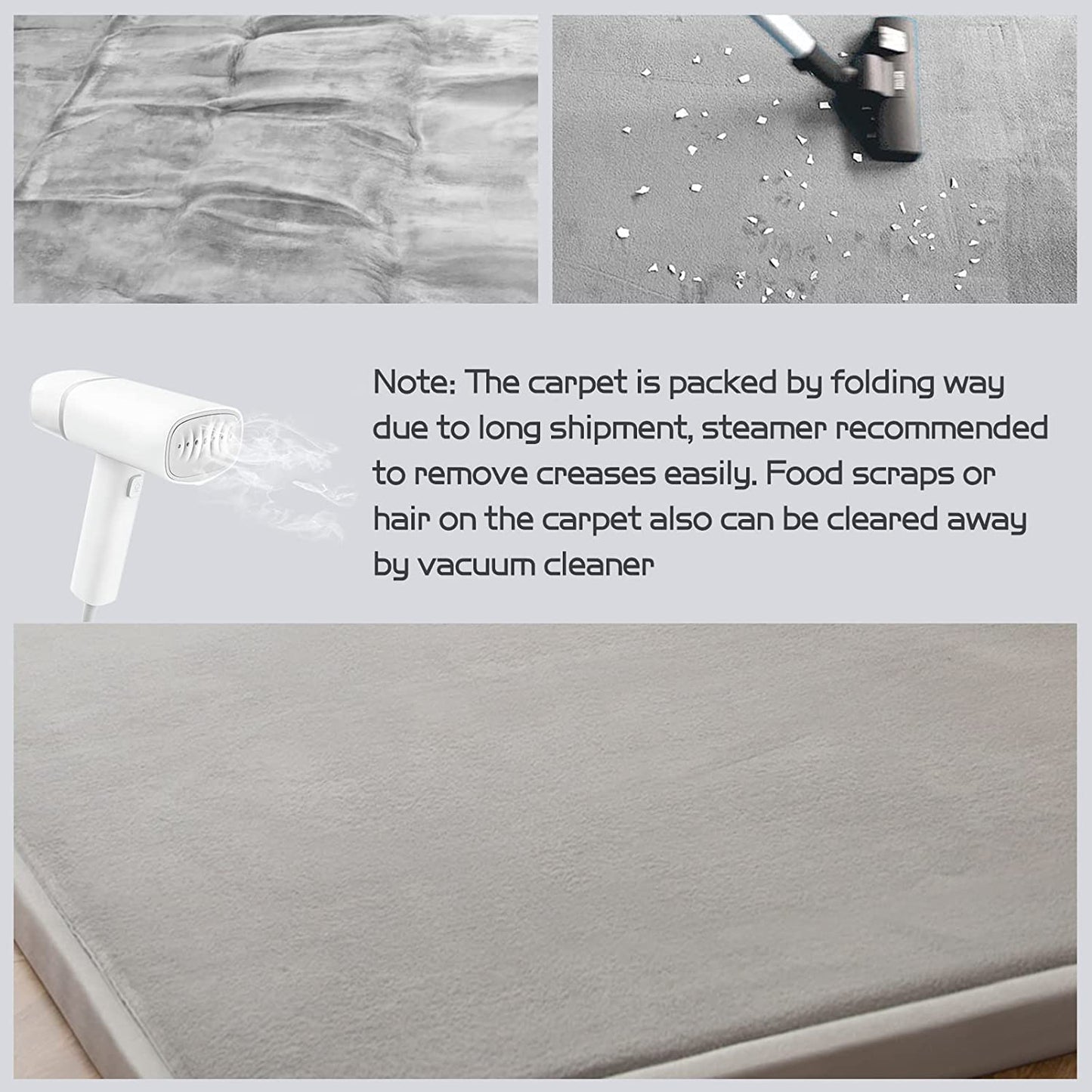 MAXYOYO Play Mat, 1.2" Thick Memory Foam Soft Padded Carpet with Non-Slip Backing, 3x5 ft Japanese Tatami Rug Living Room for Kids, Toddler, Children, Nusery(Grey)