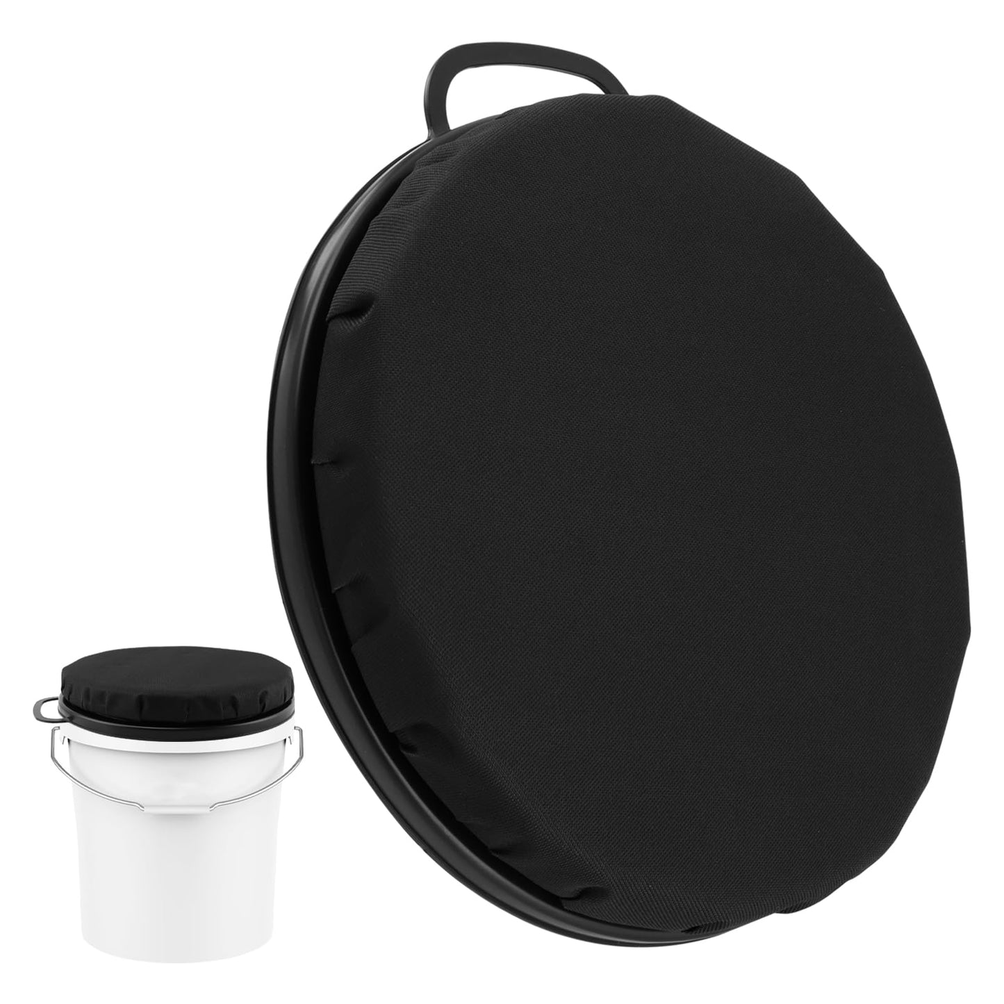 FaHuoJiuKa 5 Gallon Bucket Seat Lid, 360-Degree Swivel Foam Cushion Bucket Spin Seat with Handle, for Duck Hunting, Fishing, Sports, Gardening and Camping