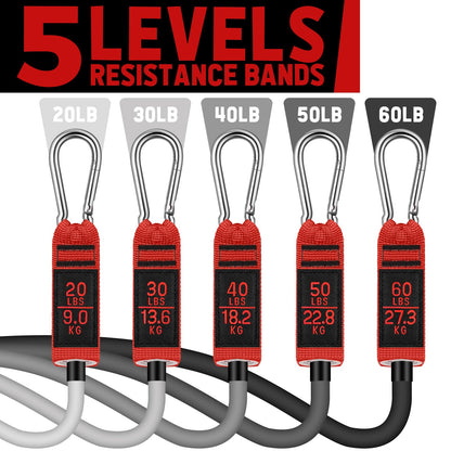 WALITO Resistance Bands Set - Exercise Bands with Handles, Door Anchor, Legs Ankle Straps, for Heavy Resistance Training, Physical Therapy, Muscle Training, Yoga, Home Workouts, Gym