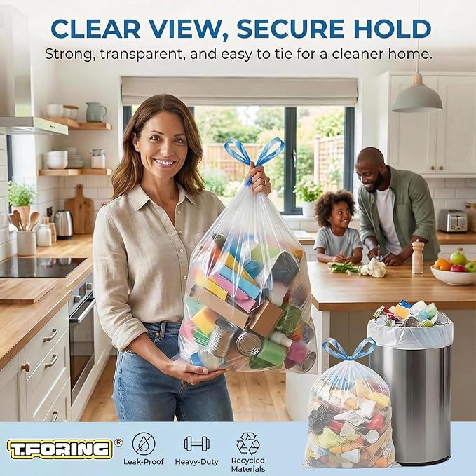 150 Count 4 Gallon Trash Bags Drawstring
